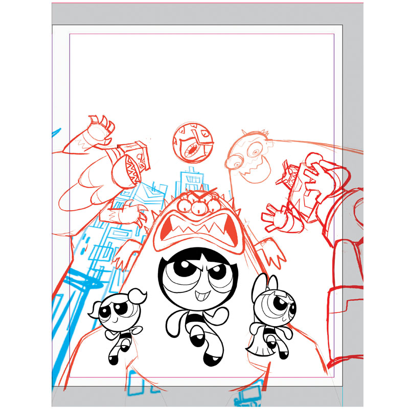 Powerpuff Girls — Boceto de Portada, editorial illustration by Melissa Ballesteros