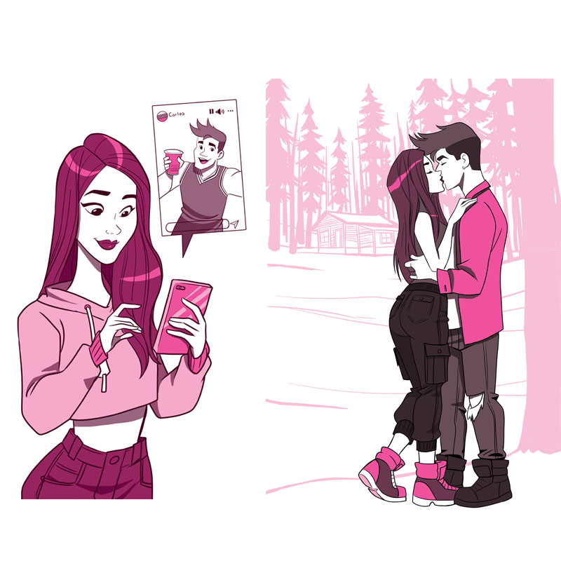 Un Amor a Prueba de Todo — Interiores, editorial illustration by Melissa Ballesteros