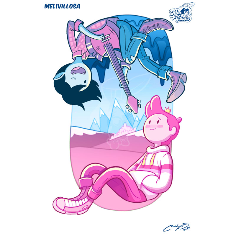 Príncipe Gumball y Marshall Lee, fan art by Melissa Ballesteros