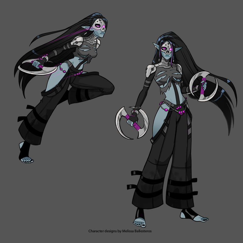 Guerrera Calavera — Color, character design by Melissa Ballesteros