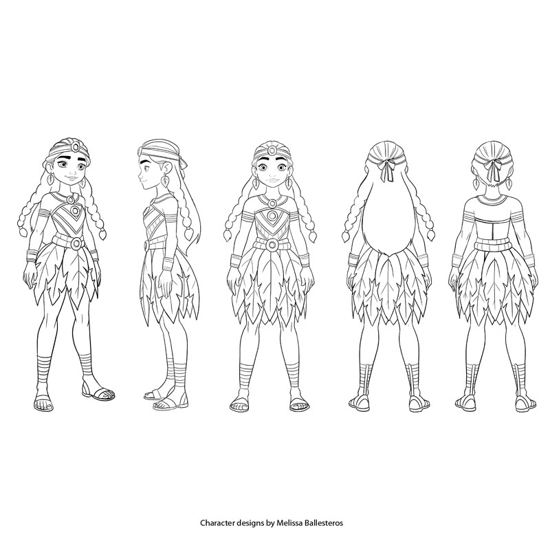 Princesa Indígena — Referencia de Giro, character design by Melissa Ballesteros