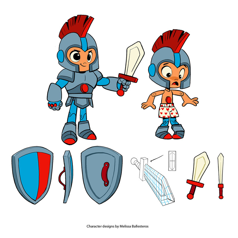 Caballero Niño — Color y Accesorios, character design by Melissa Ballesteros