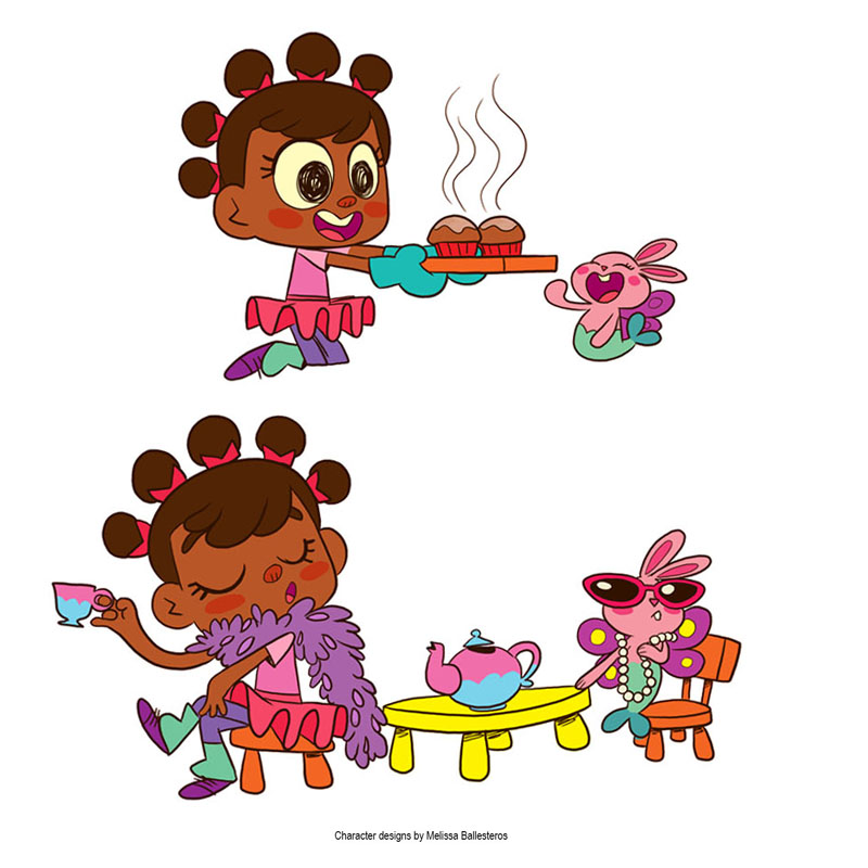Niña con Conejita Hada — Tea Party