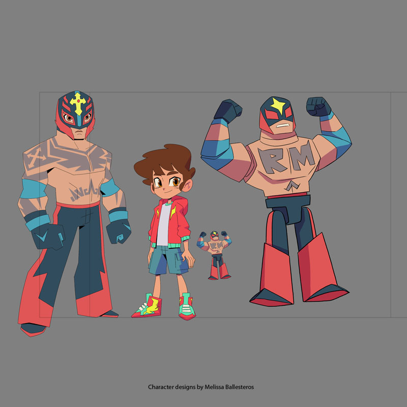 Luchadores Rey Misterio — Diseño en Color