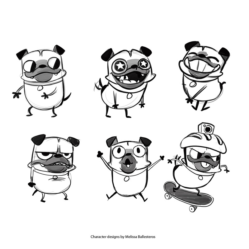 Pug — Expresiones y Poses