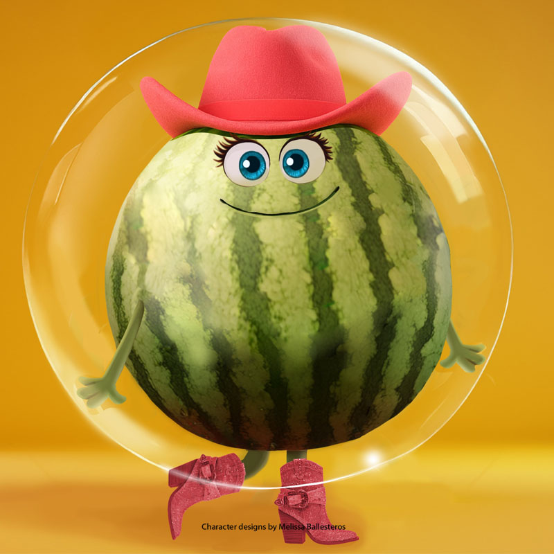 Sandía Cowgirl — Render 3D