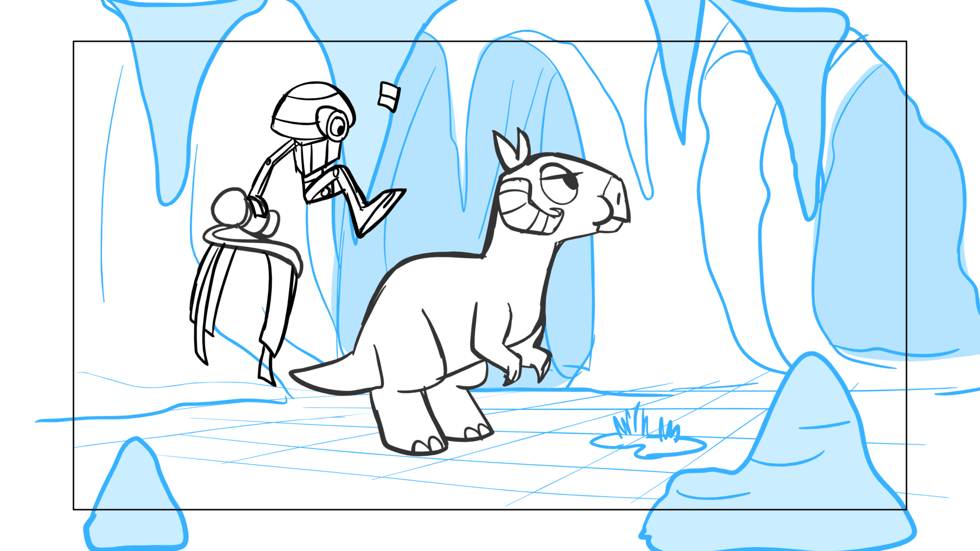 Tauntaun — Escena 05, panel 04, storyboard by Melissa Ballesteros
