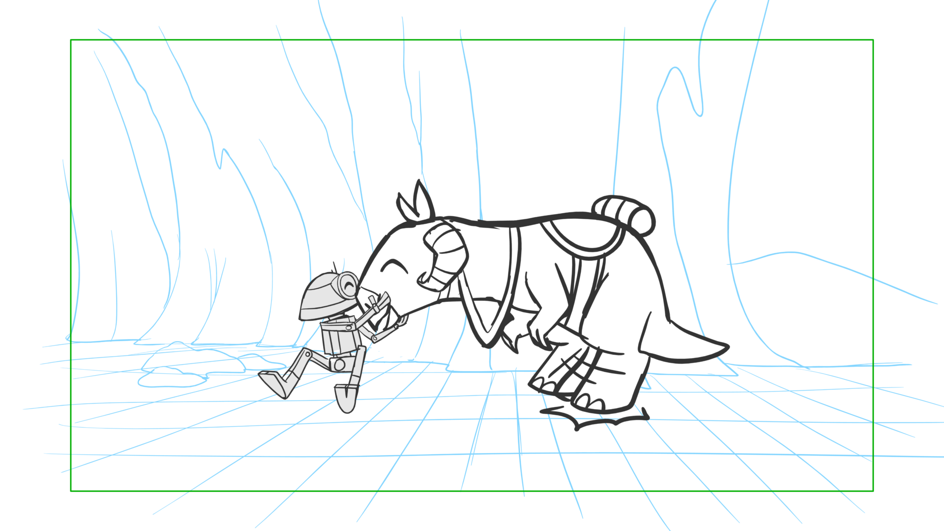 Tauntaun — Escena 26, panel 02, storyboard by Melissa Ballesteros
