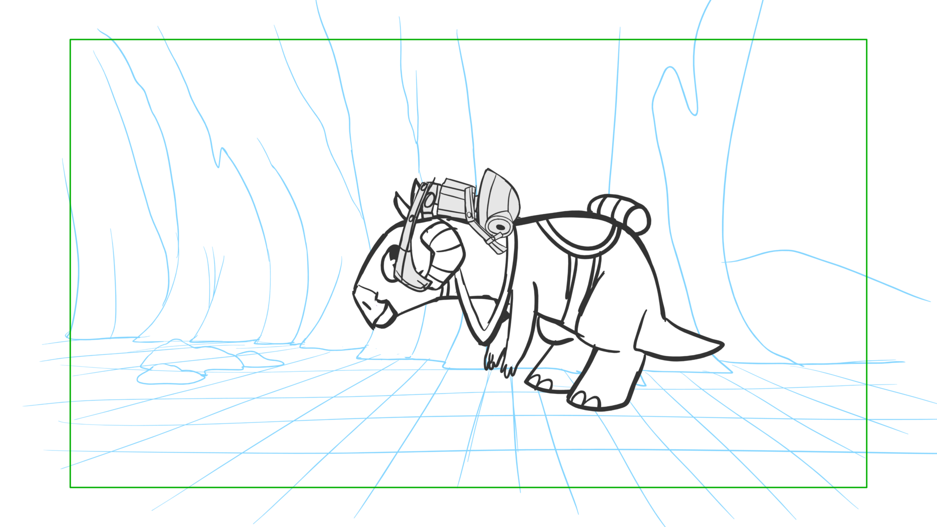 Tauntaun — Escena 26, panel 05, storyboard by Melissa Ballesteros